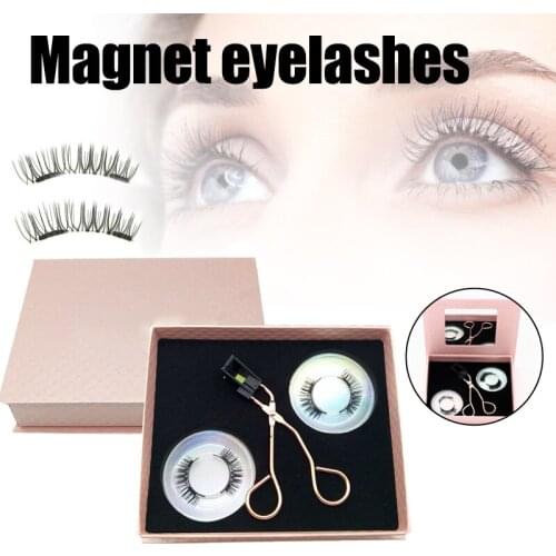 Magnetic Eyelashes Kit Glue-free Magnetic Eyelash Clip & Eyelashes Set with Soft False Eyelashes Reusable Natural Look SK88