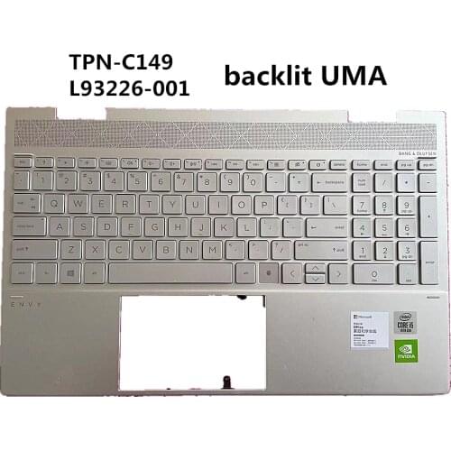 Laptop/Notebook US backlit Keyboard w/o upper Case/Cover/Shell for HP ENVY X360 15-ED TPN-C149 L93226-001 Gray/Silver