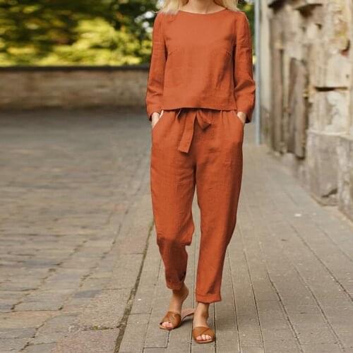 Harajuku Autumn Long Sleeve Solid Women Outfits Spring O Neck Shirt Pullover and Drawstring Long Pants Suit Casual Two Piece Set