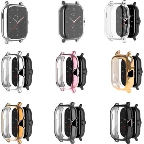 Full Coverage Protective Cover For -Amazfit GTS 2 Plating TPU Case For -Huami -Amazfit GTS2 Smartwatch Protector Frame Shell