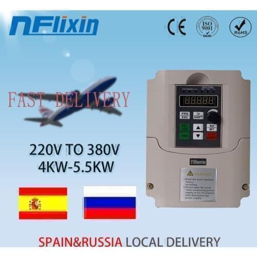 Frequency inverter single phase 220V converter to three phase 380v 4kw 5.5kw power transformer for motor VFD