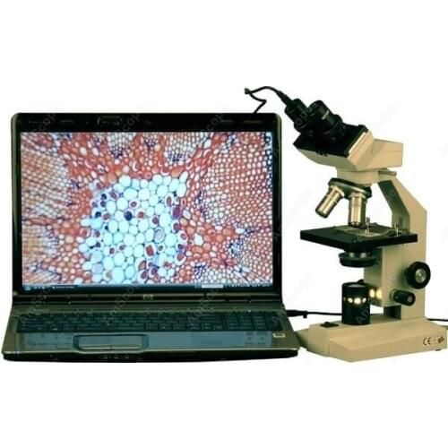 Vet High Power Binocular Microscope-AmScope Supplies 2000X Vet High Power Binocular Microscope + USB Camera