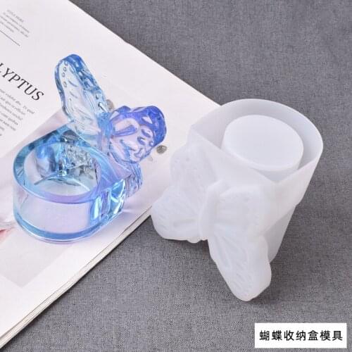 Diy crystal drop mold homemade creative butterfly pencil receiver silicone mold