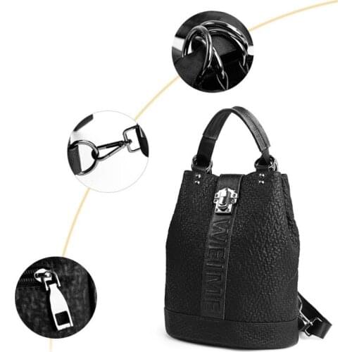 Backpacks Large Capacity Anti-Theft Travel Bag Woman Bagpack Cowhide Backpack Women 2021 New Personalized Bucket Genuine Leather