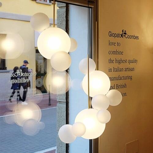 Modern Led Pendant Lights Living Room Frosted Glass Ball Pendant Lamp Dining Room Luminaires Kitchen Decor Hanging Lamp