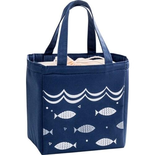 12PCS / LOT Lunch Bag Cartoon Fish Heat Preservation Bento Bag Outdoor Portable Oxford Fabric Heat Preservation Picnic Ice Pack