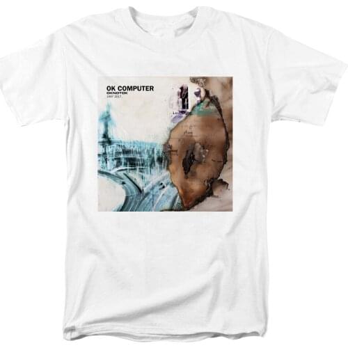 5 designs Radiohead Punk Rock White T shirt fitness 100%Cotton Heavy Metal print Tshirt men women Art skateboard camiseta tee