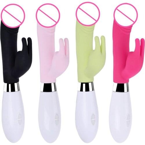 Female Vibrator Silicone Rabbit Masturbating G-spot Clitoris Stimulator Charge AV Vibrator Sex Massage Toys for Woman Adult Toys
