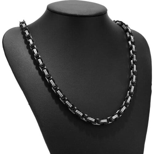 1 pc Stainless Steel Fashion Gold Black Necklace Chains Punk Choker Necklaces For Women Men Party Gifts 60cm