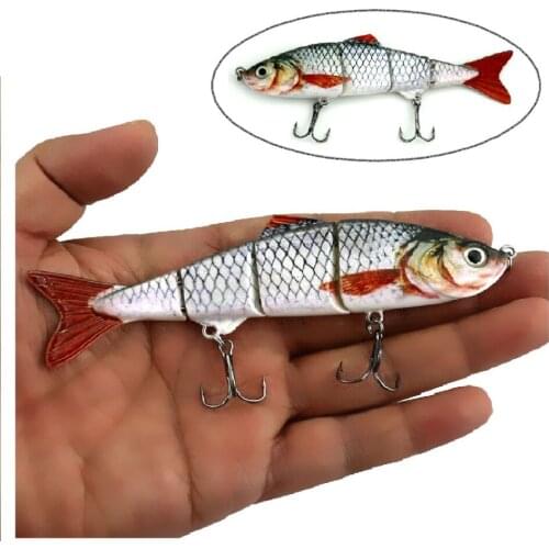 1pcs New 4 Segments Fishing Lure Jointed Fishing Bait Lifelike Baby Crank Baits 3D Eyes Swimbait Fishing Tackles