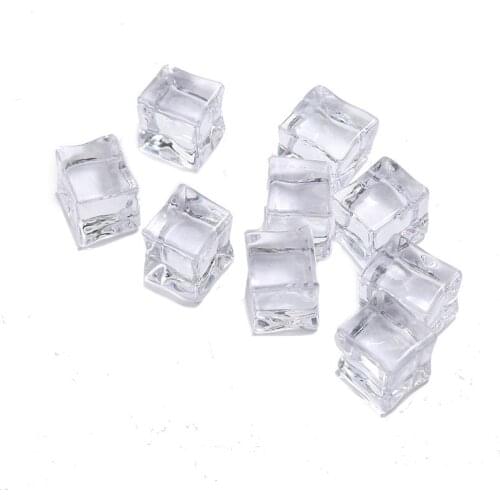 10pcs Acrylic Simulation Ice Cube Highly Transparent Ice Side Length 1.5/2/2.5/3 cm for Photography Accessories Props Decoration