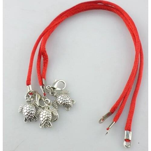 10pcs Lucky Sea Turtle Red Cord String Handmade Charms Lobster Clasp Bracelets Bangle 20cm