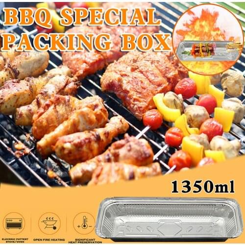 20PCS Disposable Tin Carton Barbecue Packing Box Skewers Packing Box Insulation Meal Box Kitchen BBQ Accessories 2020 FN50