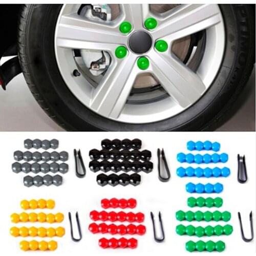 20pcs 17mm Car Car Wheel Nut Cap Protection Covers Cap Auto Wheel Protecting Bolt Rims Exterior Decoration