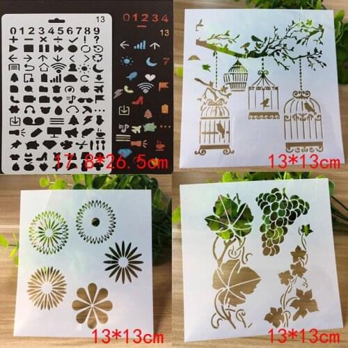 4pc Stencil Number Symbol Painting Template Diy Album Production Handmade Material Accessories Decor Office School Supplies