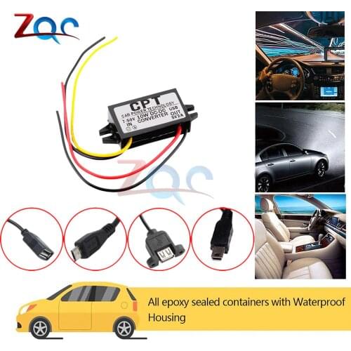 DC-DC 7 -50V to 5V 2A 10W Power Converter Micro Mini USB Step Down Voltage Power Supply Adapter Low Heat Auto Protection for Car