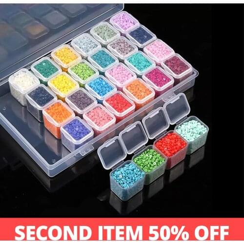 Diamond Painting Accessories 28 Grid Box Kit Transparent DIY Embroidery Cross Stitch Tool Set Household Storage Case Container