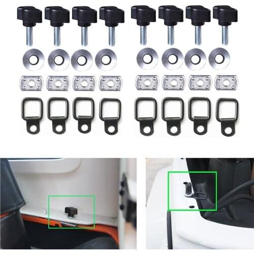Car Accessories 2 Doors Hard Top Quick Removal Fastener Thumb Screw Nut Kit for Jeep Wrangler YJ TJ JK 1995-2016 Models