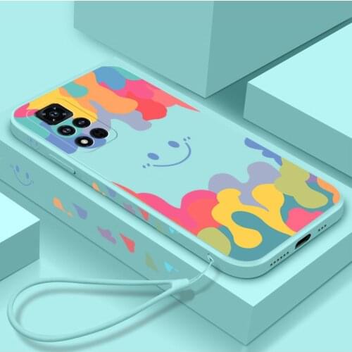 For Huawei Honor 20 30 Pro 30S Case Soft Liquid silicone Watercolor Smile Skin protective Back Cover Case For Honor V40 V30 Pro