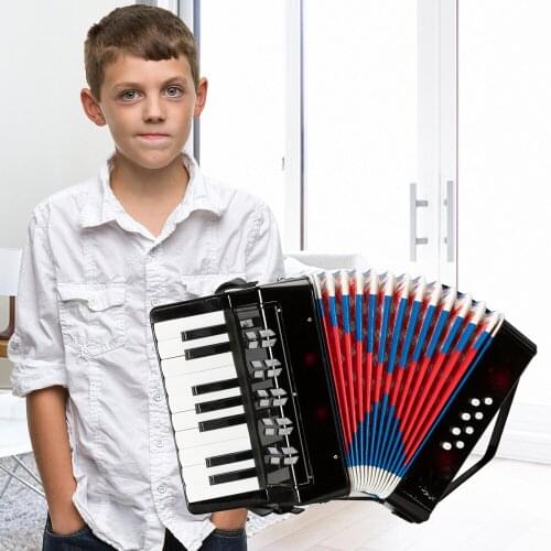 17 Piano Keys 8 Bass Kids Accordion Childrens Mini Musical Instrument for Early Childhood Music Teaching Easy Percussion