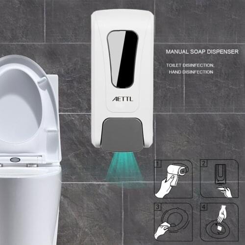 1000ML Hand Press Soap Dispenser Liquid Lotion Storage Bathroom Kitchen Wall Mounted Self-Adhesive Shampoo Hand Gel Contai