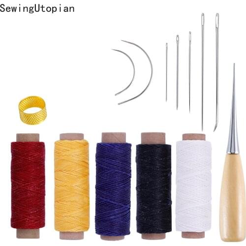 DIY Leathercraft Tool Sets Hand Sewing Stitching Punch Carving Tools Kit Work Saddle Purse Bag Leather Craft Making Tools