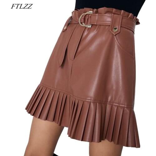 Женские кожаные юбки FTLZZ China At AliExpress
