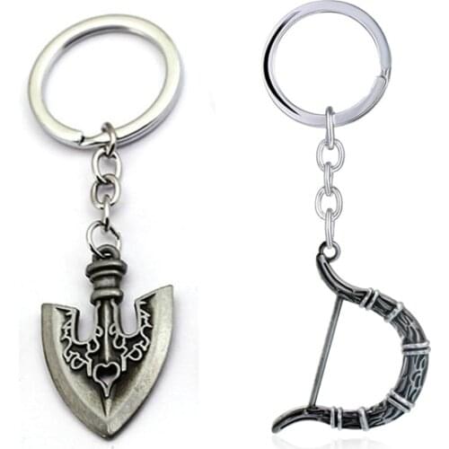 Hot Anime JOJOS BIZARRE ADVENTURE Keychain Metal KILLER QUEEN Keyring Bow Arrow Holder Higashikata Josuke llaveros Jewery