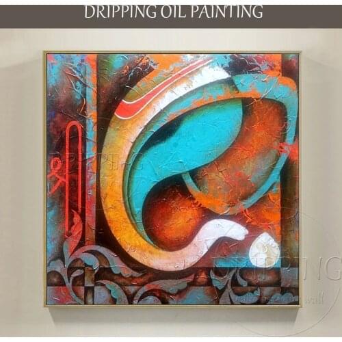 Hindu Gods Ganesha Artwork Pure Hand-painted Modern Wall Art Ganesha Acrylic Painting Indian Gods Ganesha Elephant Oil Painting