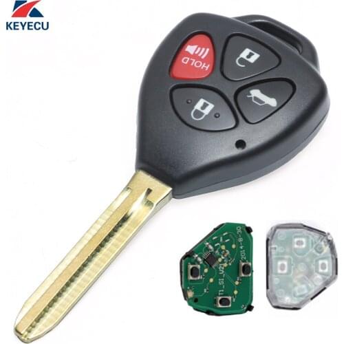 KEYECU Replacement Uncut Remote Key Fob 4 Button 315Mhz 4D67 Chip for Toyota Avalon Corolla 2009-2010 FCC ID: GQ4-29T