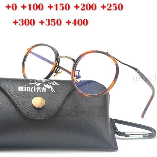 Round TV Computer Anti-blue Reading Glasses Men Women Presbyopia Eyeglasses Sunglasses Discoloration with Diopters 1.0-4.0 NX