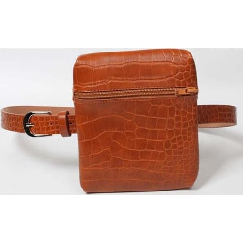 10PCS / LOT Fashion Popular Alligator Phone Waist Bag Leather Belt Zipper Fanny Pack Women Decoration Waist Belt Pack