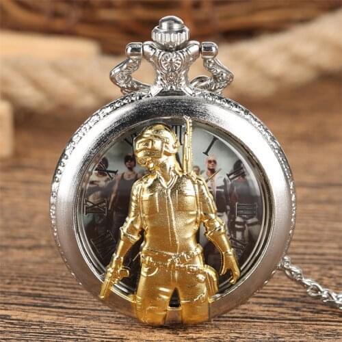 Fashion Hot Game Theme Quartz Pocket Watch Best Souvenir Pendant Clock Gifts for Men Women Silver Necklace Chain P3016