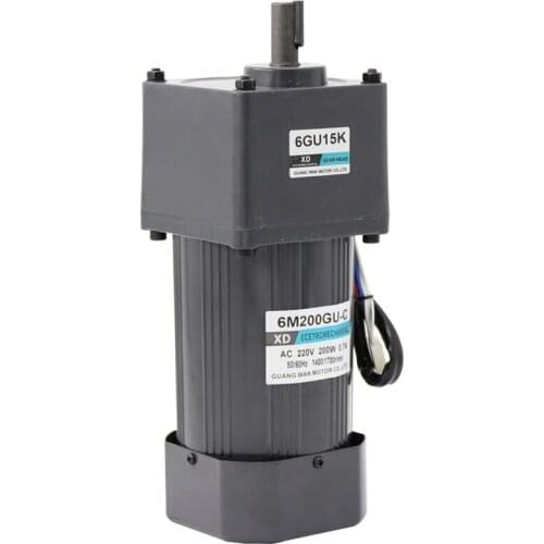 220V AC gear reducer motor 200W miniature slow-speed forward and reverse motor unidirectional damping motor