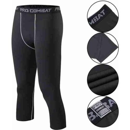 Mens Fitness Sports Tights Basketball Leggings Quick-drying Explosive High Elastic Training Fitness Running Pants