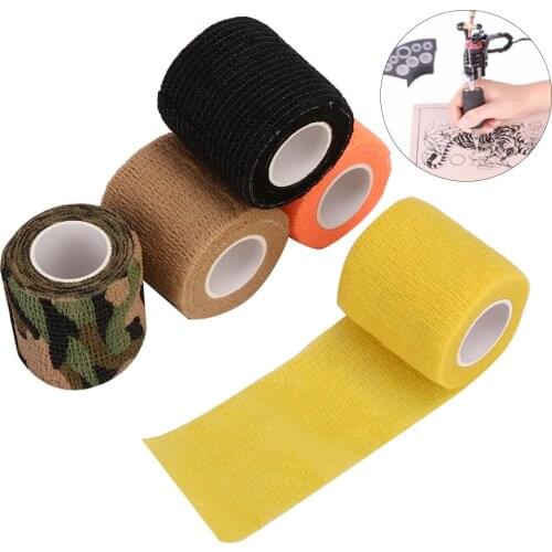A Set Disposable Self Adhesive Elastic Bandage Tattoo Grip Covers Self Adhesive Tattoo Tube Handle Bandage Wrap Tattoo Accessory