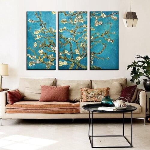 Wall Art Canvas Almond Blossoms by Vincent Van Gogh Oil Canvas Painting for Living Room Wall Decor Poster Print Retro Home Decor