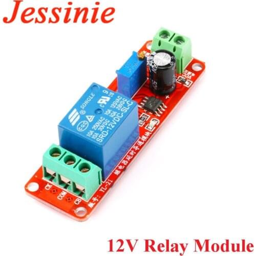 NE555 Time Delay Relay Module DC 12V Shield Timer Switch Adjustable 0~10S SRD-12VDC-SL-C 10A Power Supply Module