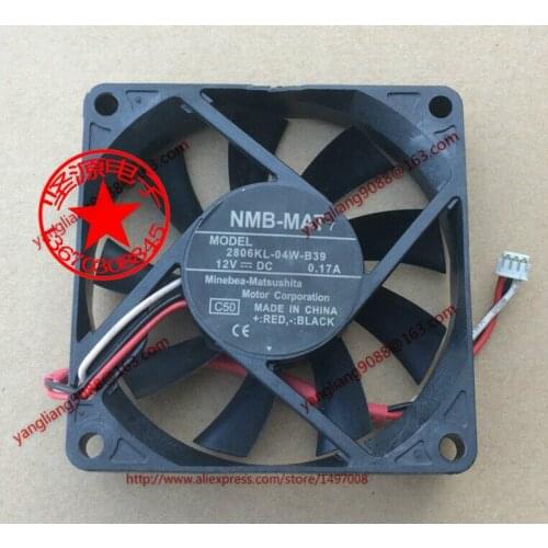 NMB-MAT 2806KL-04W-B39 C50 DC 12V 1.7A 3-Wire 70x70x15mm Server Cooling Fan