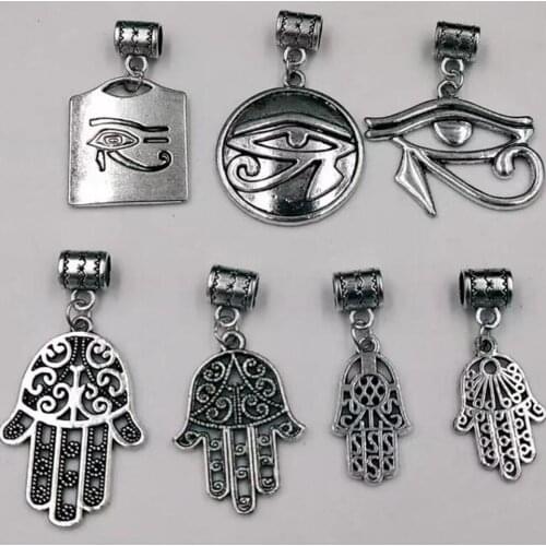 NEW European&American Fatima Hamsa Hand Eye of Horus Charms Pendant Bracelets&Necklace For Women&Men Gift L4
