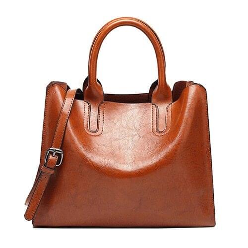 New Arrival Oil Leather Handbags for Women Large Capacity Casual Female Bags Trunk Tote Shoulder Bag Ladies Big Crossbody Bags