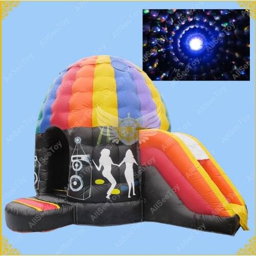 New Inflatable Disco Dome, Commercial Disco Dome with Slide,Free Disco Ball Included