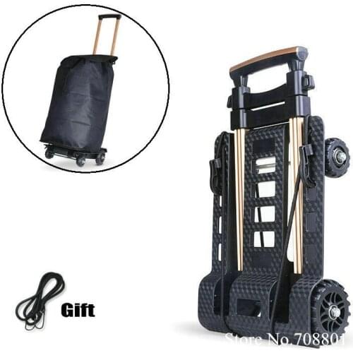 Upgrade Shopping Cart with Gift Rope, Household Sturdy Trolly, Lightweight 1.3KG Mini Cart, Aluminum alloy Shopping Cart