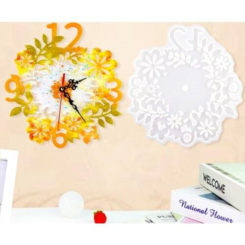 DIY Leaf Flower Clock Dial Silicone Mold for UV Resin Epoxy Crystal Handmade Home Decorations Crafts