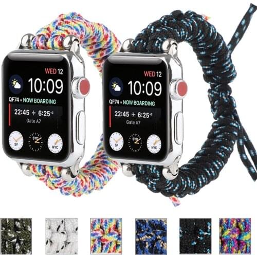 Sport Weave strap For Apple watch band 5 4 40/44mm Nylon bracelet For Iwatch bands 3 2 38/42mm Color rope watchband Accessories