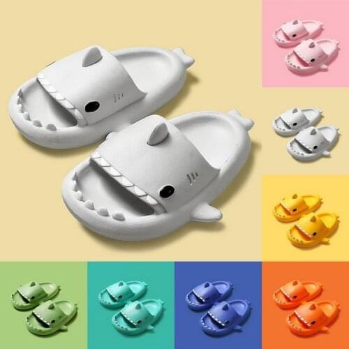 Shark Summer Childrens Slippers Rainbow SandalsFor Kids Toddler Baby Outdoor EVA Cartoon Print Cute Flat Heels Beach Shoes