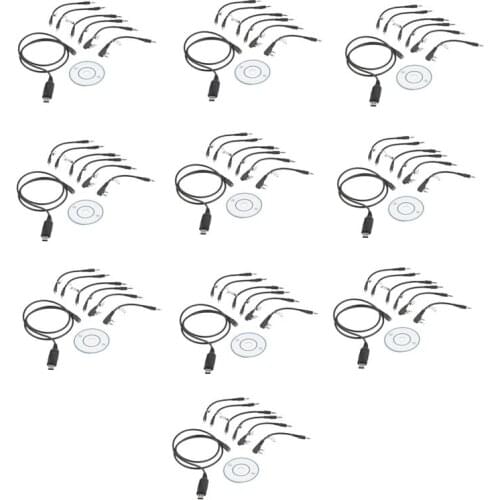 10Pcs 6 in 1 6in1 USB Program Programming Cable For Baofeng UV5R UV-5R 888S Retevis RT5R H777 Kenwood Dual Radio Walkie Talkie