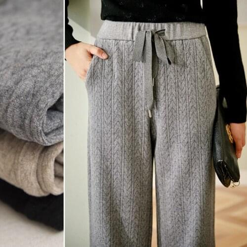 Thickened layer New double wide leg pants casual pants high waist pants children s winter loose style