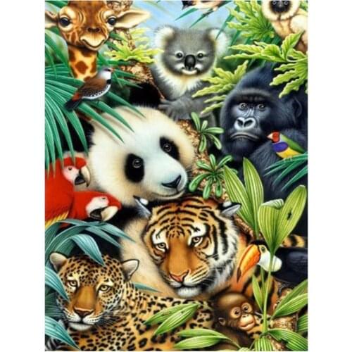 Animals diamond painting panda rhinestone embroidery pictures tigers mosaic sticker decor diamond tapestry posters wall papers