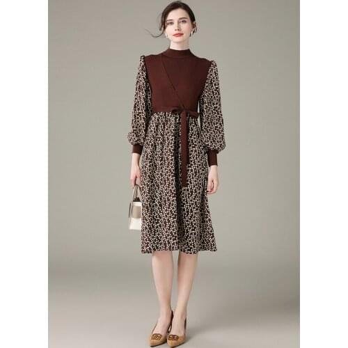 ZUOMAN Women Winter Elegant Sweater Dress Festa High Quality Long Vintage Lantern Sleeve Robe Femme Designer Casual Vestidos